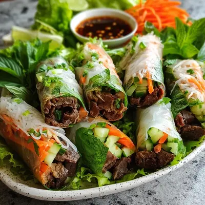 Thai Basil Beef Rolls: Fresh & Quick Appetizer