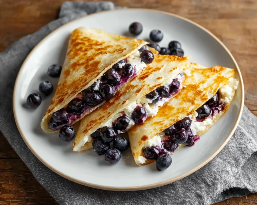 Blueberry Breakfast Quesadilla: Quick, High Protein
