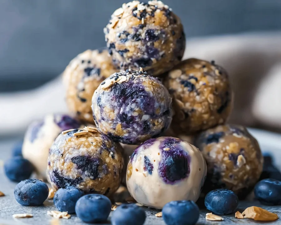 Blueberry Cheesecake Protein Bites: High-Protein Snack