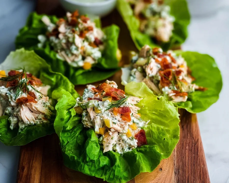 Chicken Turkey Ham Ranch Lettuce Wraps | Low Carb & Quick