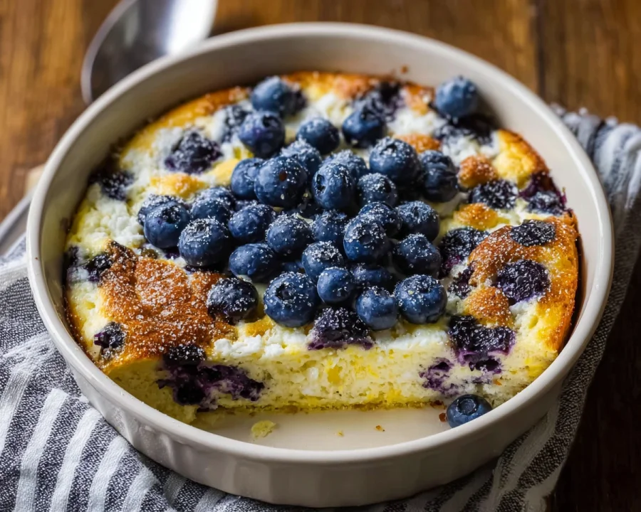 Creamy Blueberry Cottage Cheese Breakfast Bake Recipe