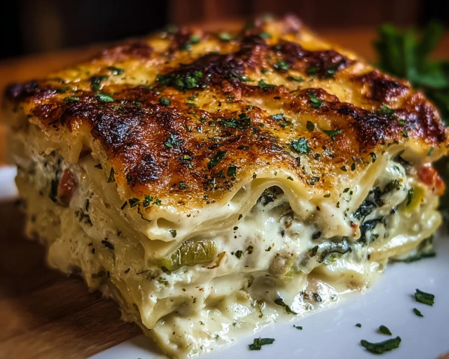 Creamy Vegetable Lasagna with White Sauce