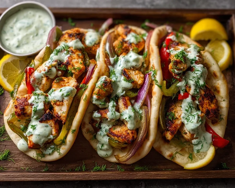 Easy Sheet Pan Chicken Pitas with Herby Ranch