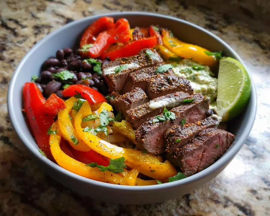 High Protein Steak Fajita Bowl: Quick & Easy Dinner