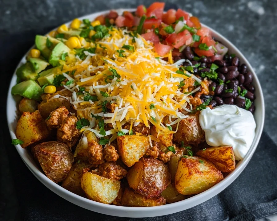 Loaded Potato Taco Bowl: High Protein Meal Prep