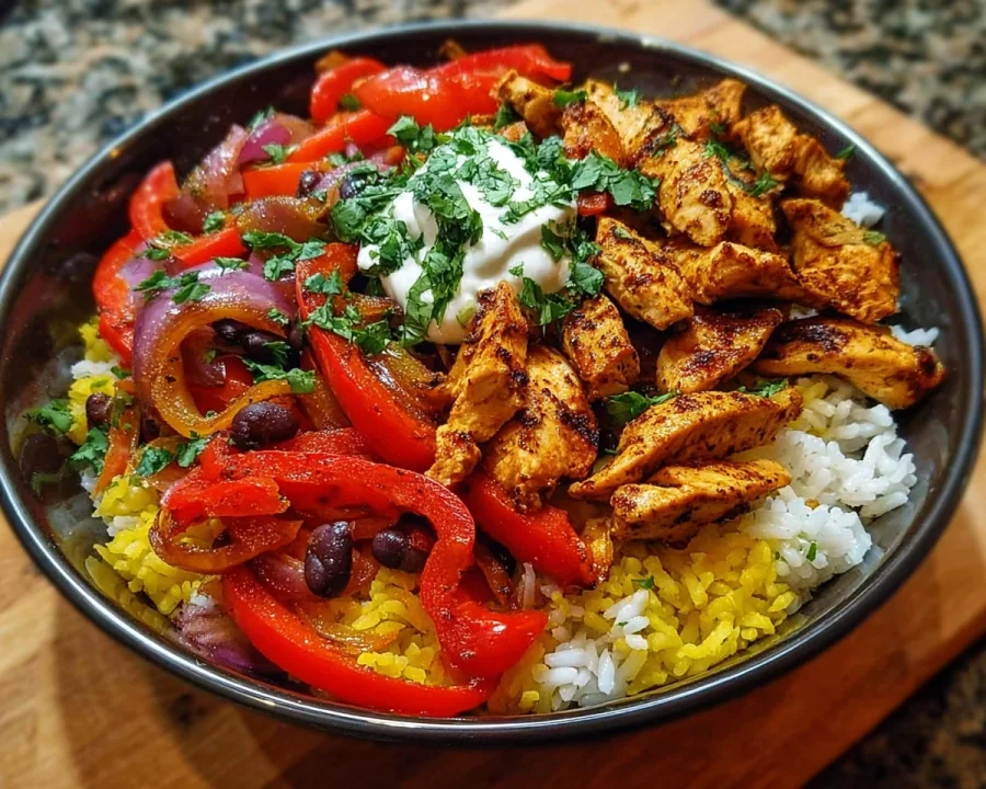 Quick Chicken Fajita Rice Bowls: High Protein Meal Prep