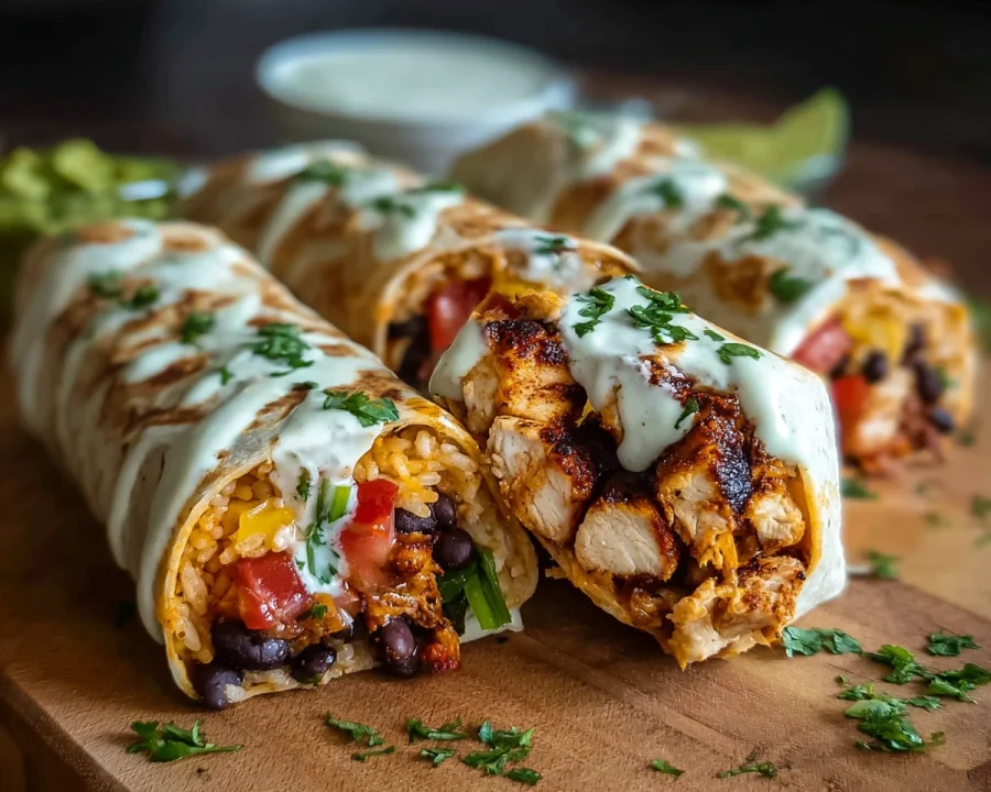 Smoky Chipotle Ranch Grilled Chicken Burritos