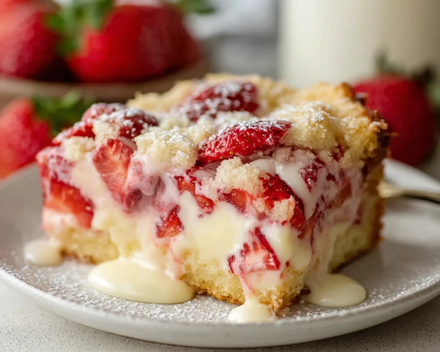 Strawberry Rhubarb Custard Dessert