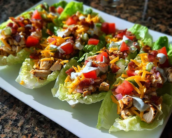 Chicken Turkey Ham Ranch Lettuce Boats: Quick Low-Carb Lunch