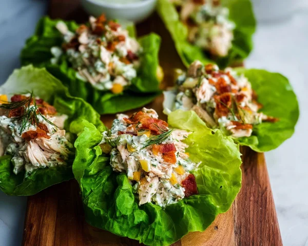 Chicken Turkey Ham Ranch Lettuce Wraps | Low Carb & Quick