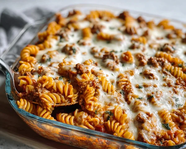 Cottage Cheese Ground Beef Protein Pasta Bake