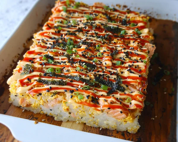 Creamy Salmon Sushi Bake: Easy Family Dinner