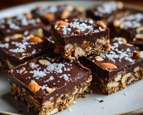 Dark Chocolate Sea Salt Nut Bars: Easy Healthy Snack