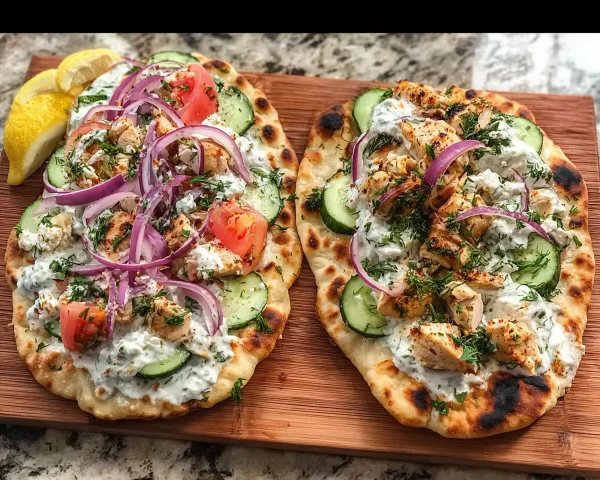 Greek Chicken Flatbread: High-Protein Quick Dinner