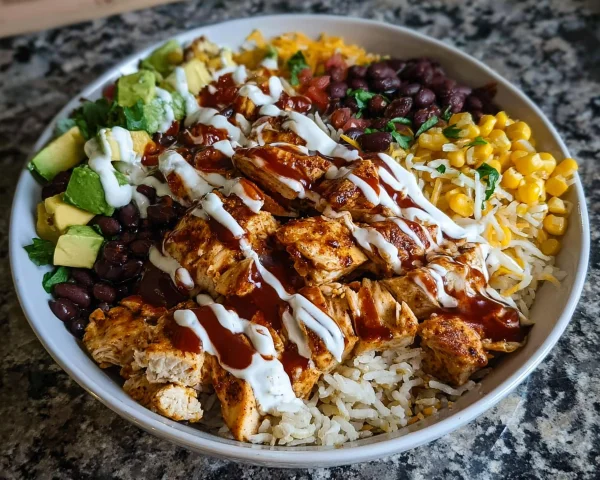High Protein BBQ Ranch Chicken Bowl Recipe