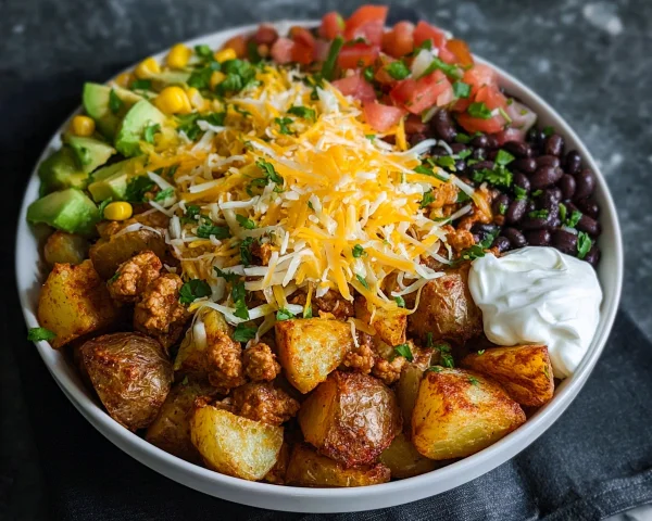Loaded Potato Taco Bowl: High Protein Meal Prep