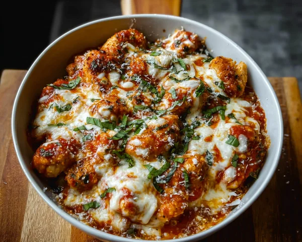 Protein Cottage Cheese Chicken Parm Bowl in 15 Mins
