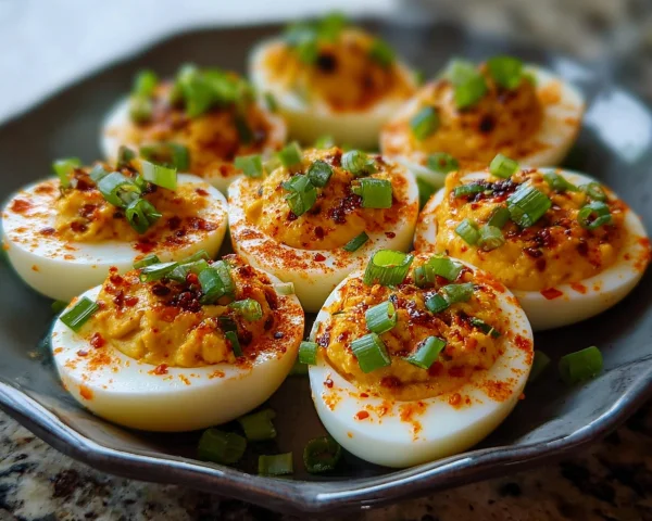 Spicy Chili Garlic Deviled Eggs Recipe
