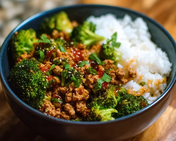 Sweet & Spicy Ground Turkey Broccoli Bowls