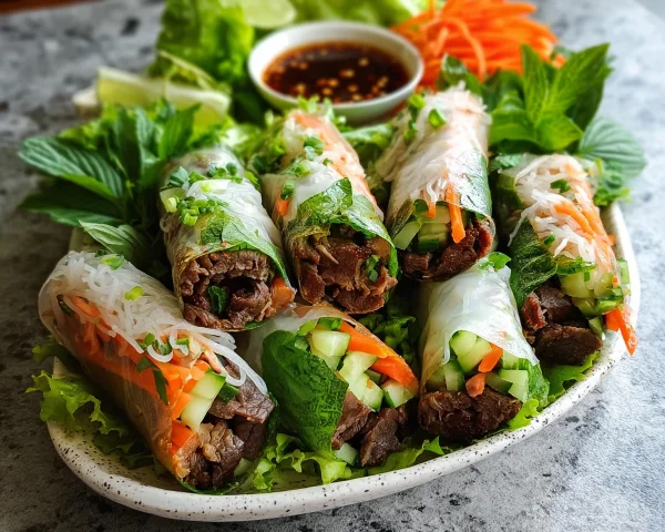 Thai Basil Beef Rolls: Fresh & Quick Appetizer