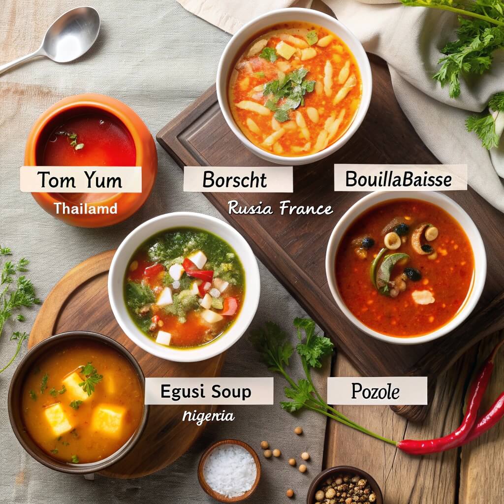 Village Soup: A Culinary Tradition Steeped in Community and Flavor 5 A collage of different village soups from around the world.