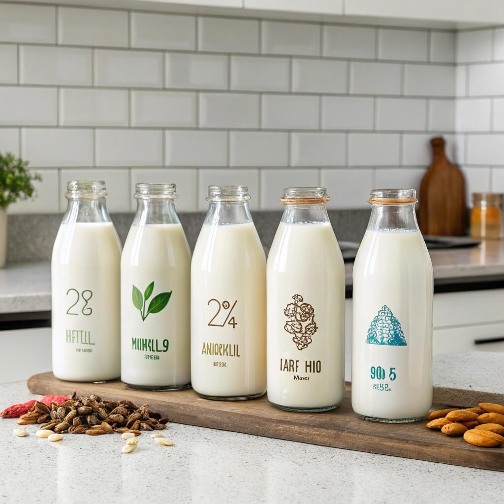 Can I Use Milk Instead of Heavy Cream for Gravy? 3 Different types of milk suitable for gravy, including whole, 2%, skim, almond, and oat milk.