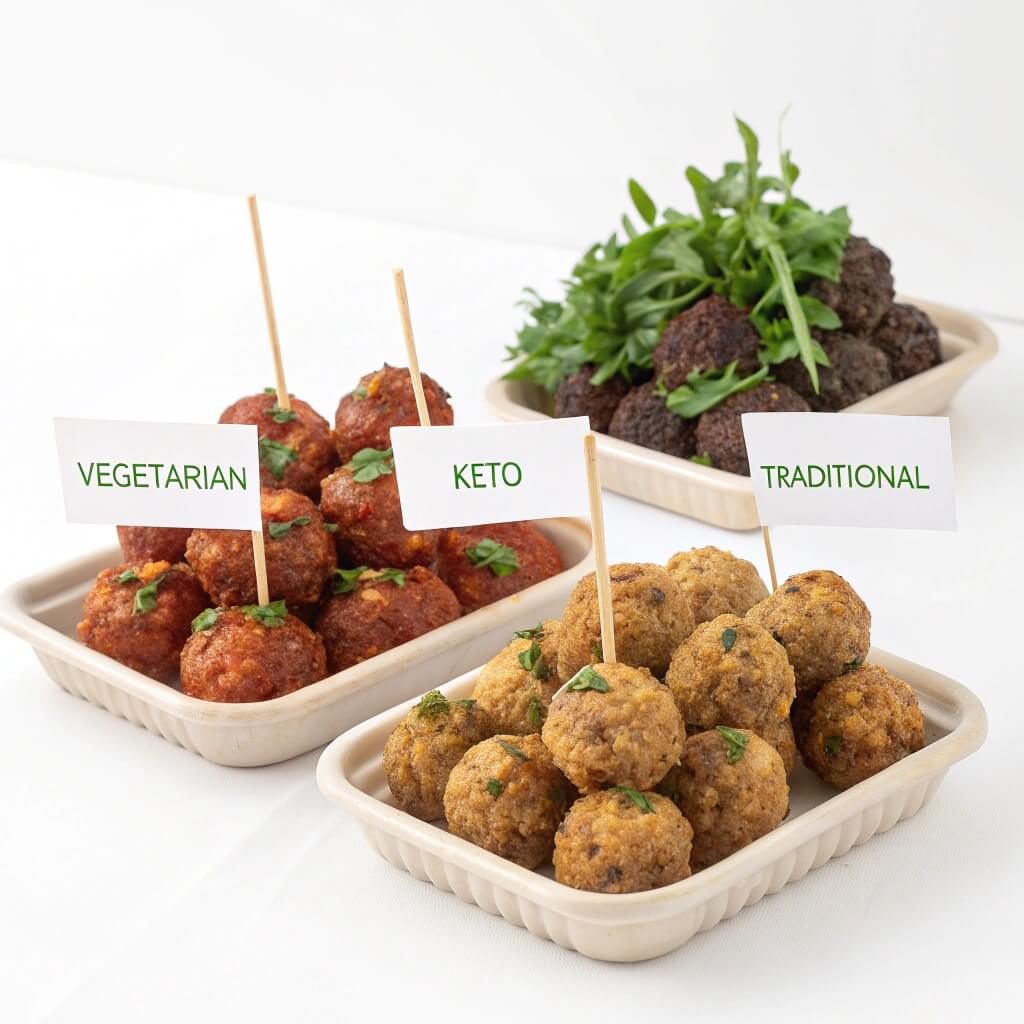 What Are the Ingredients of Meatball? 6 A variety of meatball types catering to different diets.
